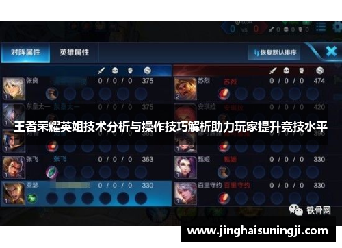 王者荣耀英姐技术分析与操作技巧解析助力玩家提升竞技水平