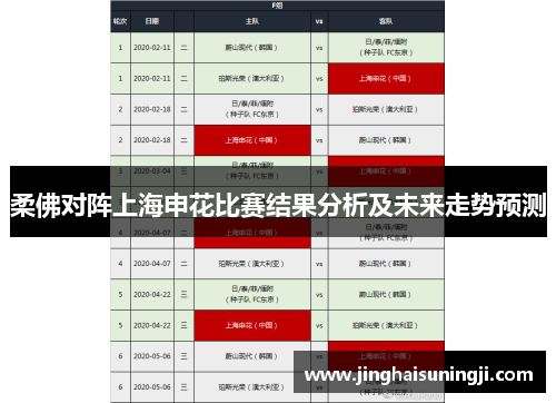 柔佛对阵上海申花比赛结果分析及未来走势预测